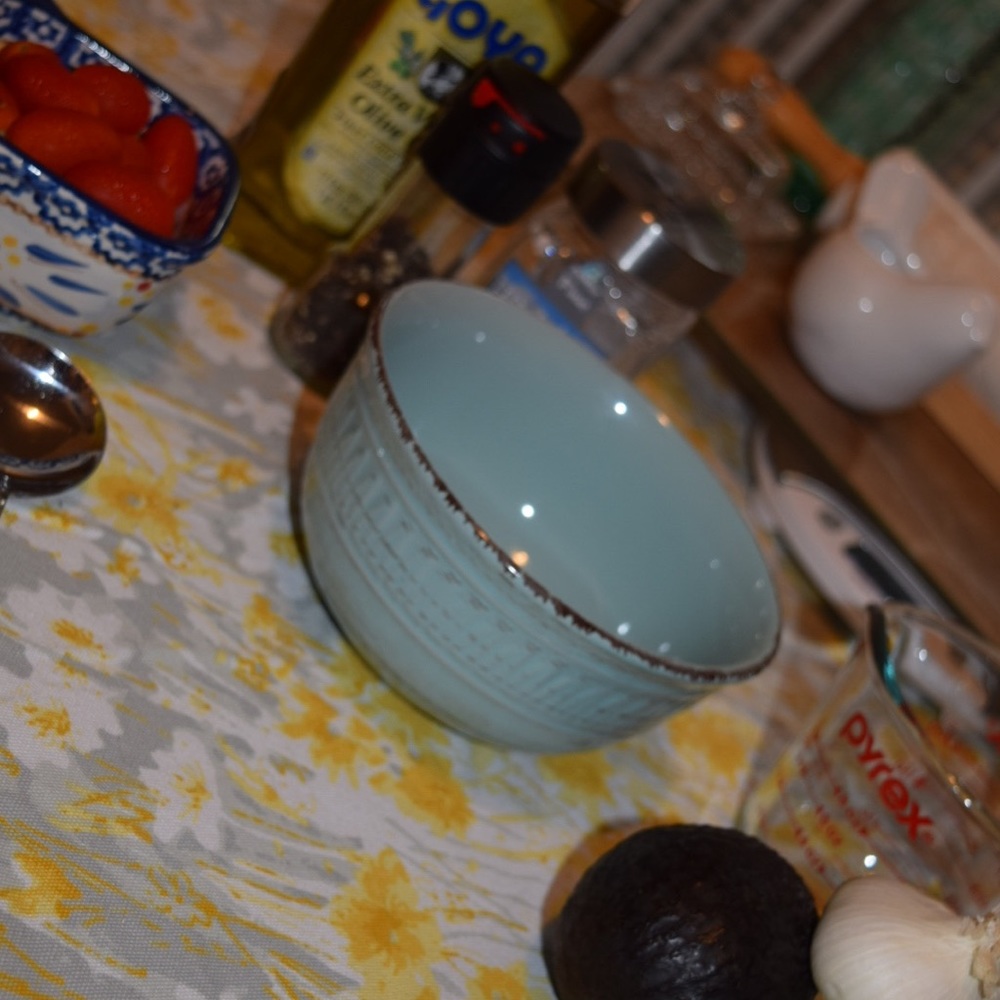 Blue and Brown Ceramic Bowl.